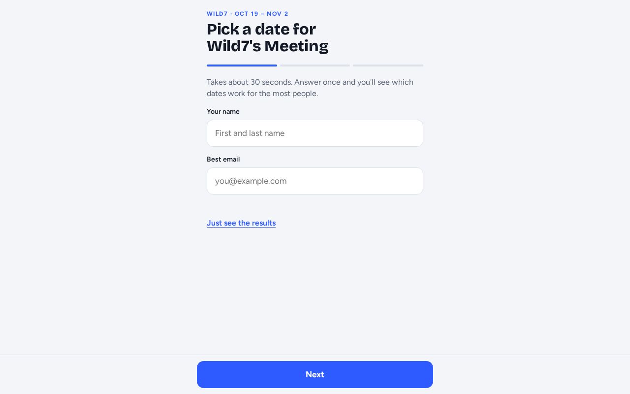 Preview of Pick a date for Wild7's Meeting