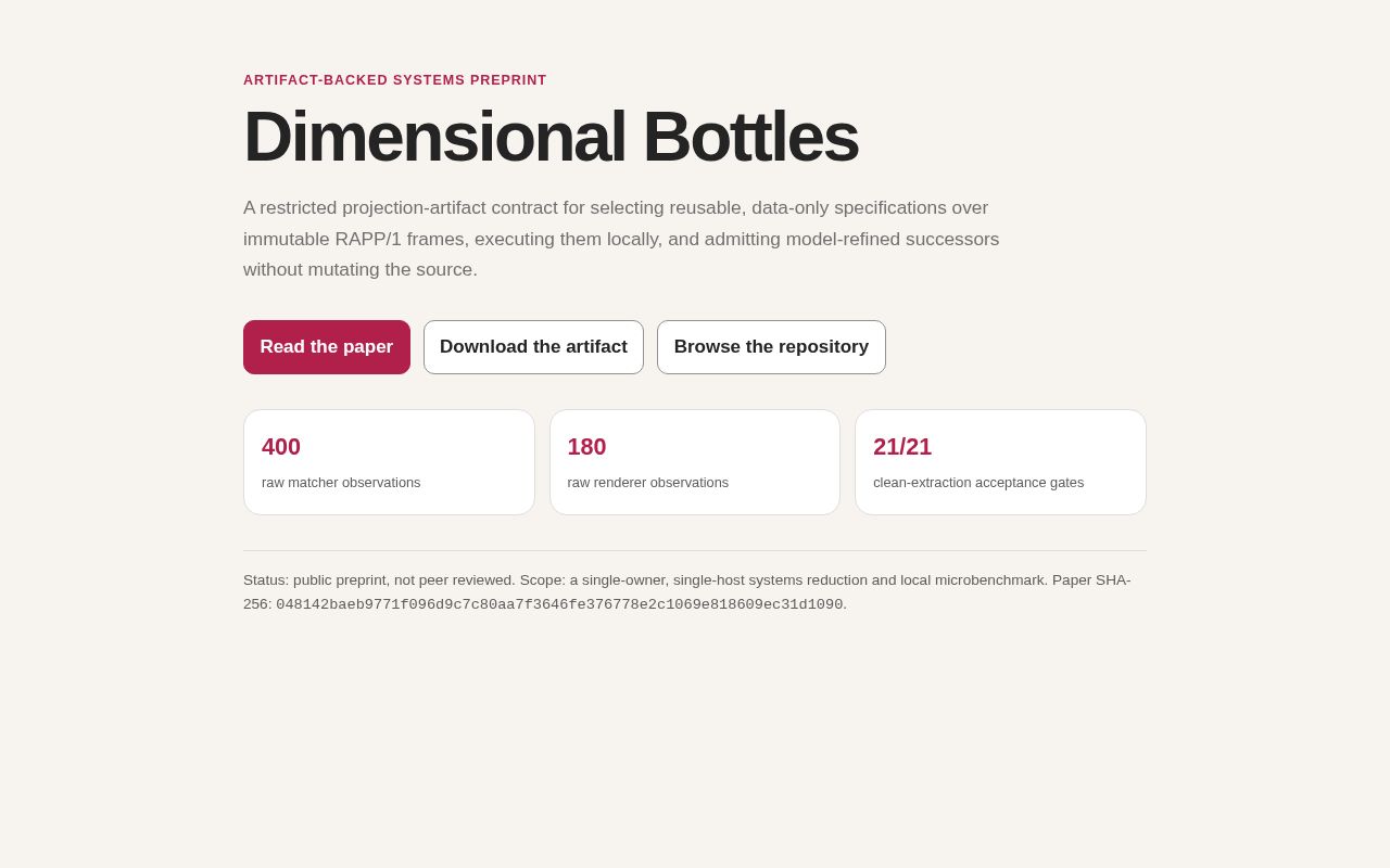 Preview of Dimensional Bottles