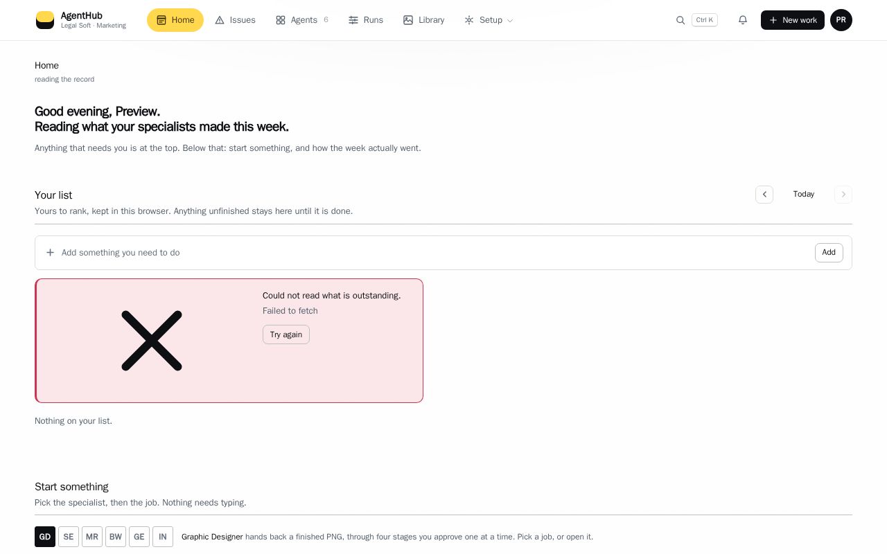 Preview of Agenthub Ui Lab