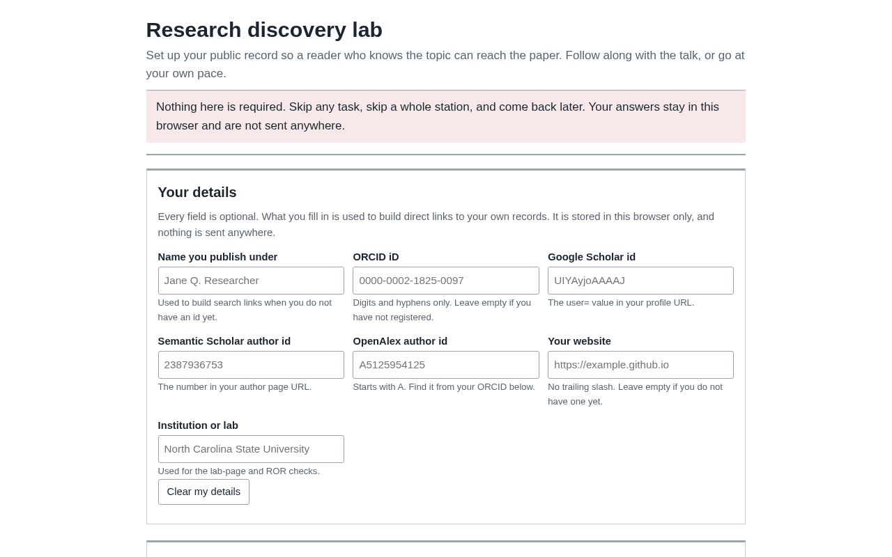 Preview of Research Discovery Lab