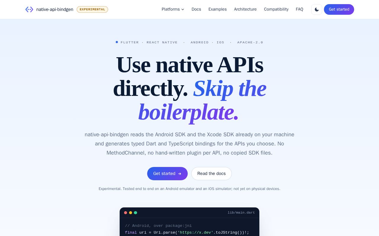 Preview of Native Api Bindgen