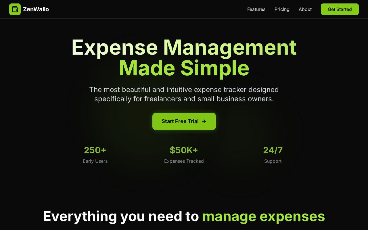 Preview of ZenWallo - Expense Management for Freelancers