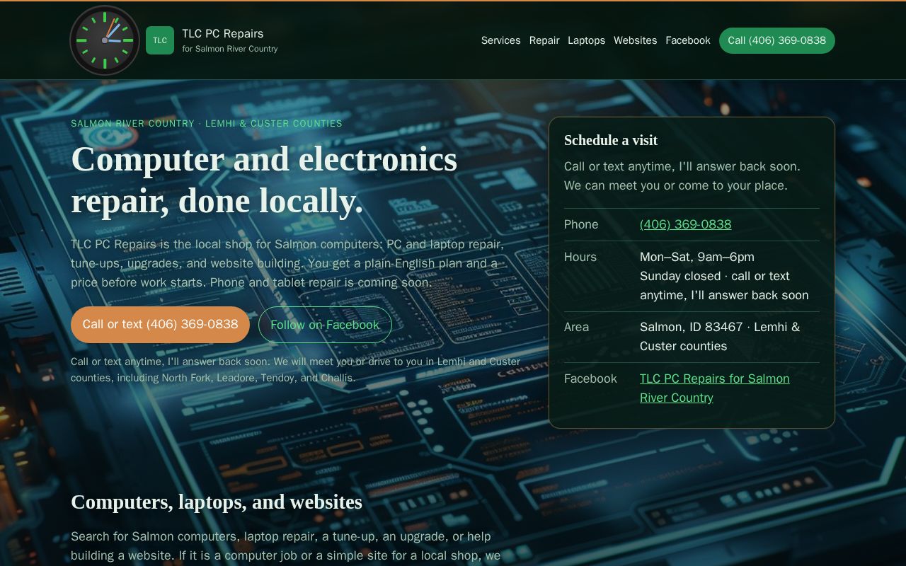Preview of TLC Repairs — computer and electronics repair in Salmon, Idaho