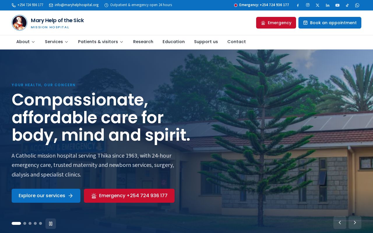 Preview of Mary Help Hospital Website