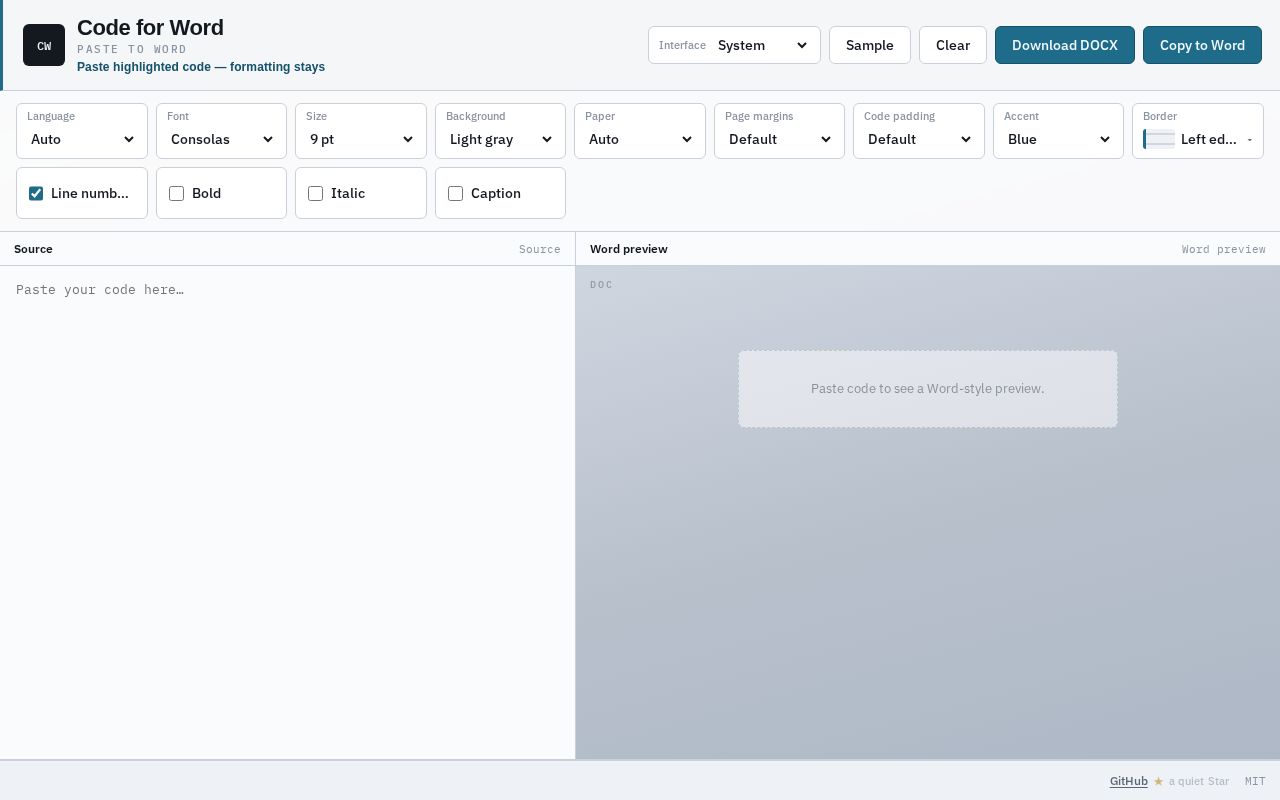 Preview of Code For Word