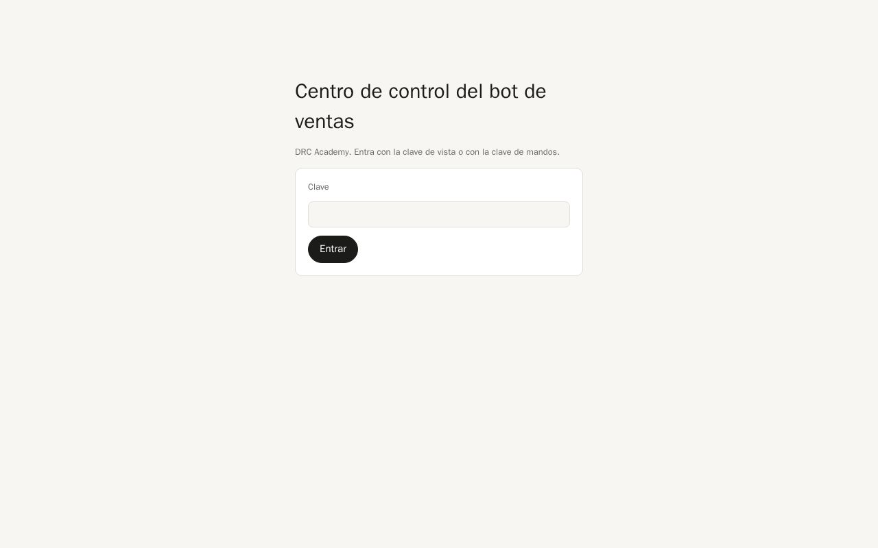 Preview of Centro de control del bot de ventas