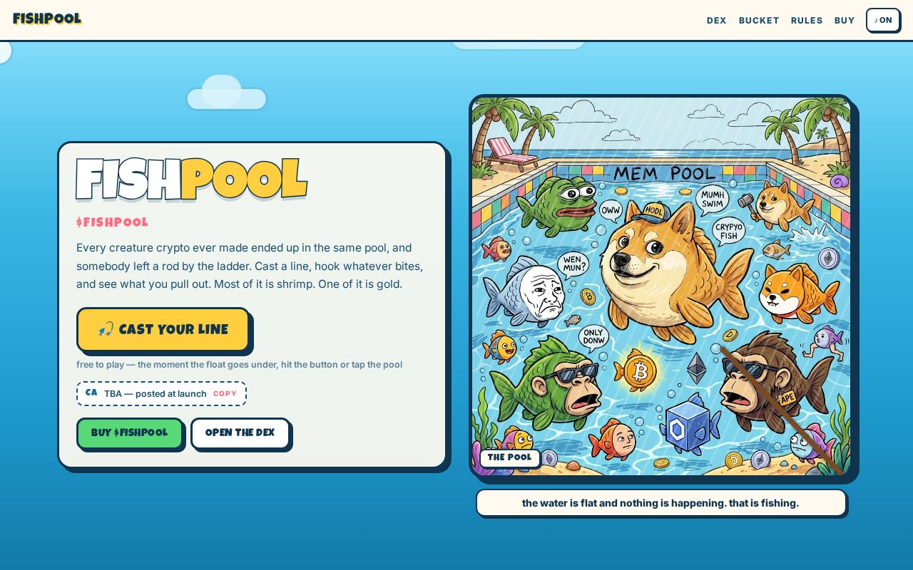 Preview of FISHPOOL — cast a line into the pool, hook what bites