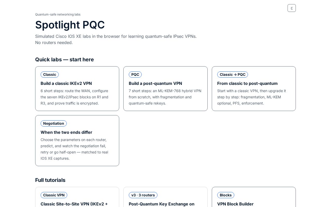 Preview of Spotlight PQC Tutorials