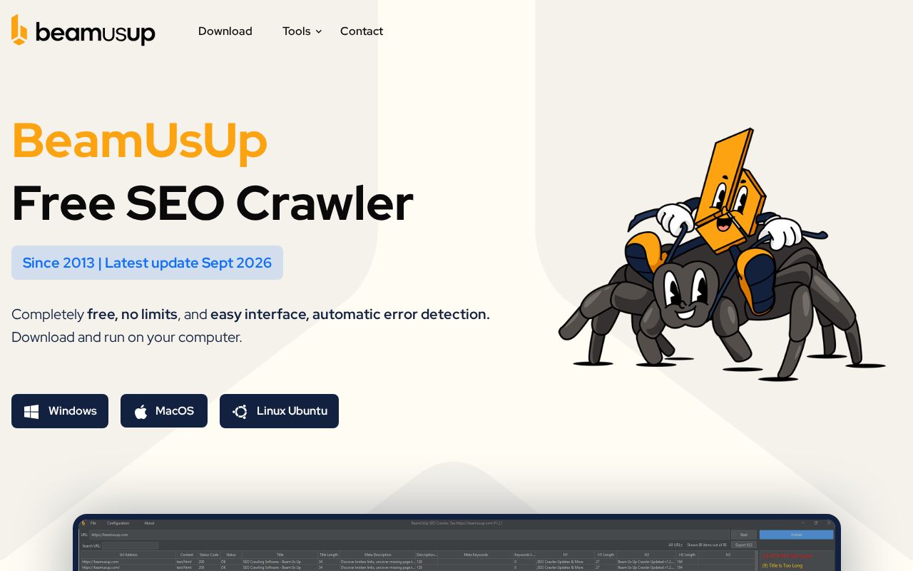 Preview of Beamusup Seo Crawler