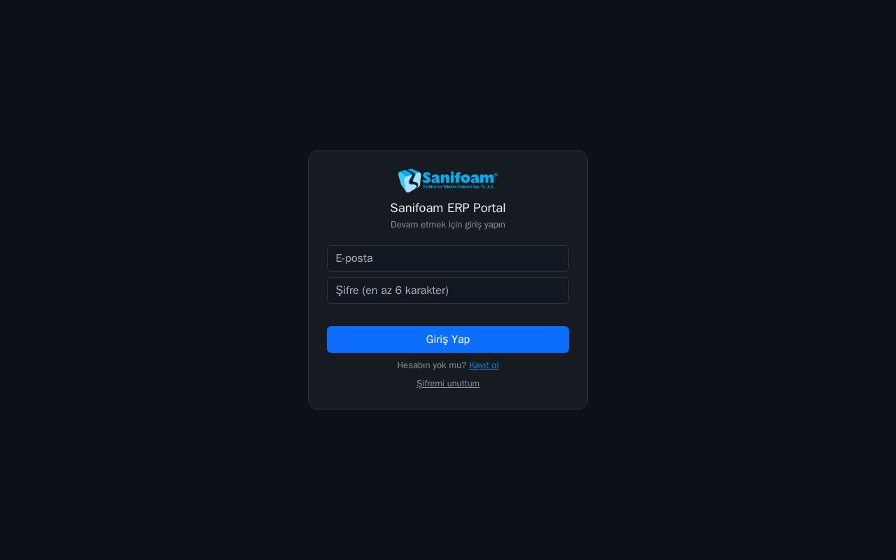 Preview of Sanifoam ERP Portal