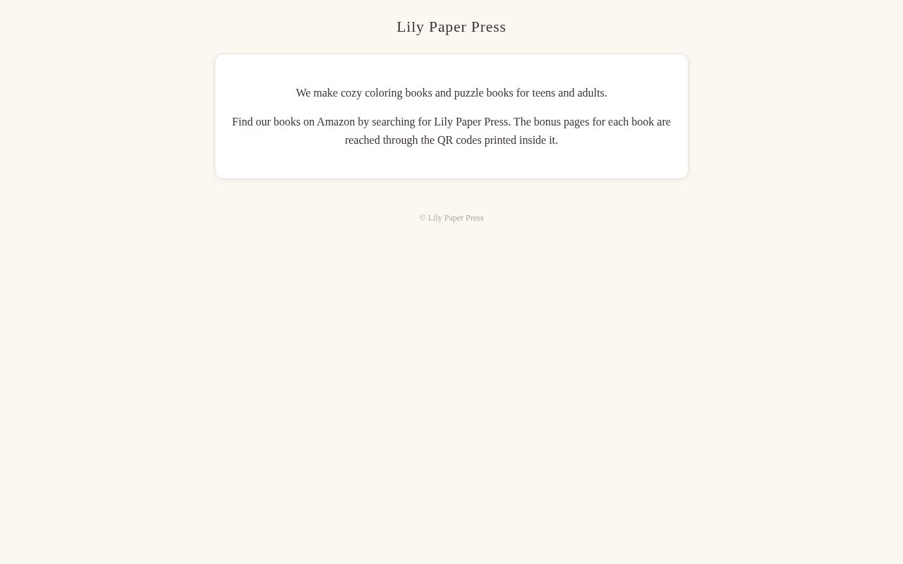 Preview of Lilypaperpress Github Io