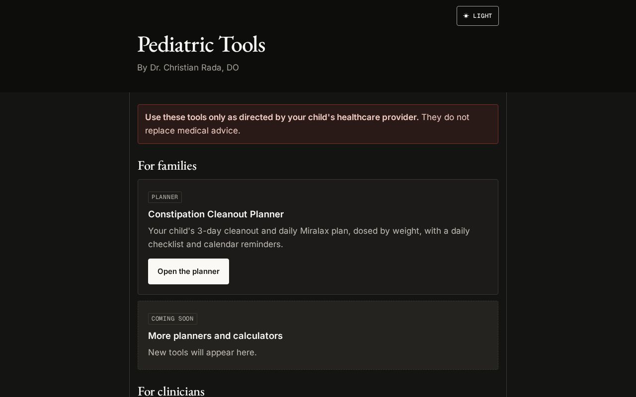 Preview of Pediatric Tools