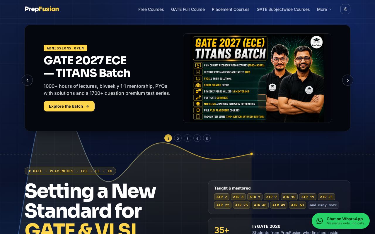 Preview of PrepFusion landing page — static site, GitHub Pages, go.prepfusion.in
