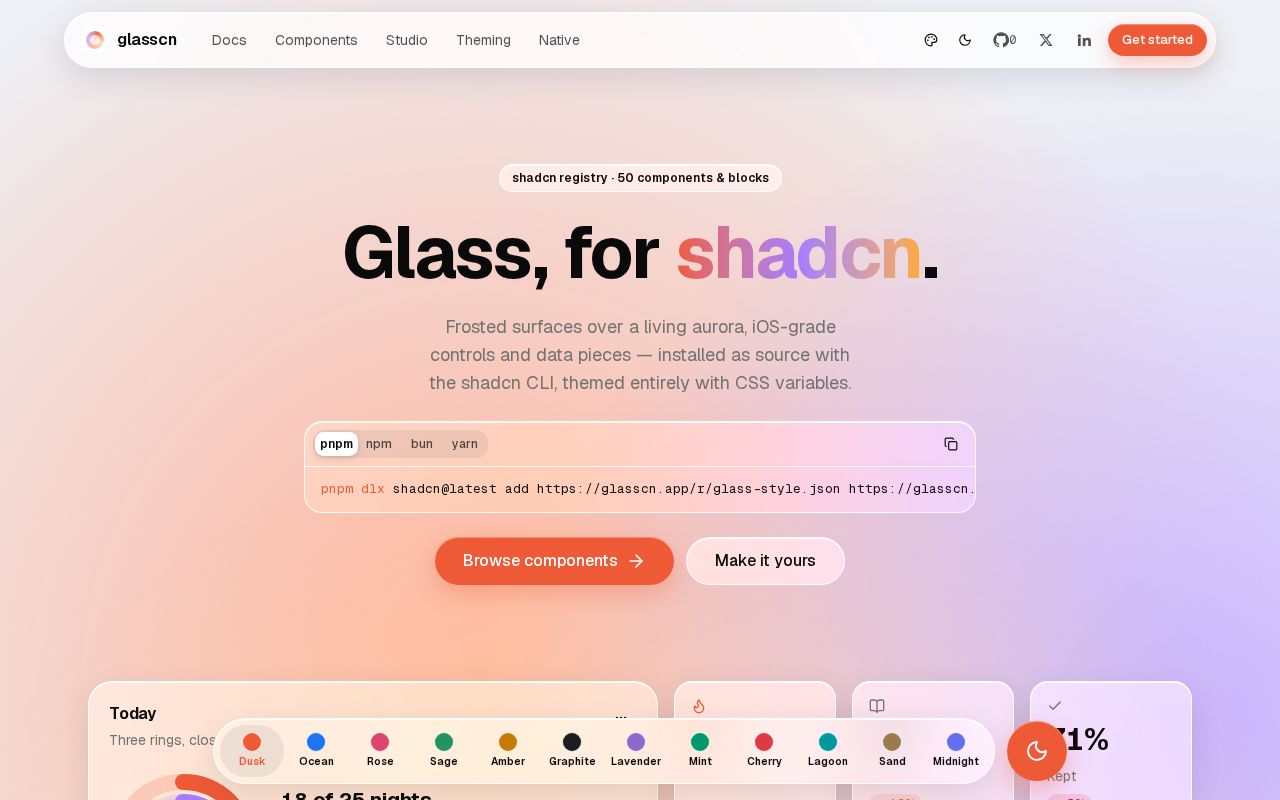 Preview of Glasscn