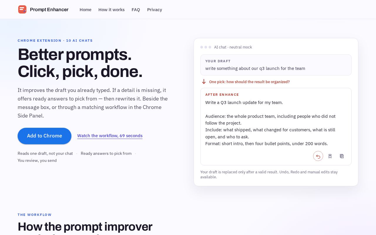 Preview of Prompt Enhancer Codex Plugin
