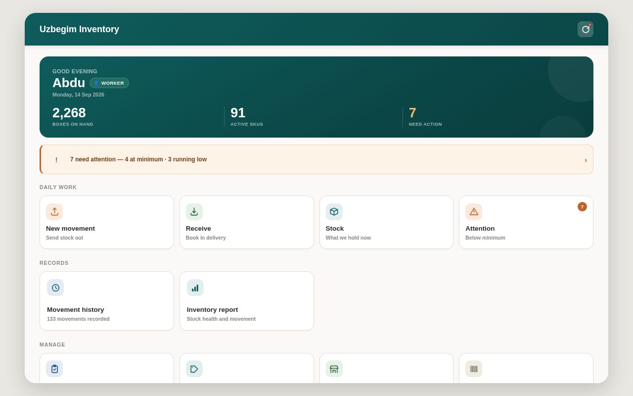 Preview of Uzbegim Inventory