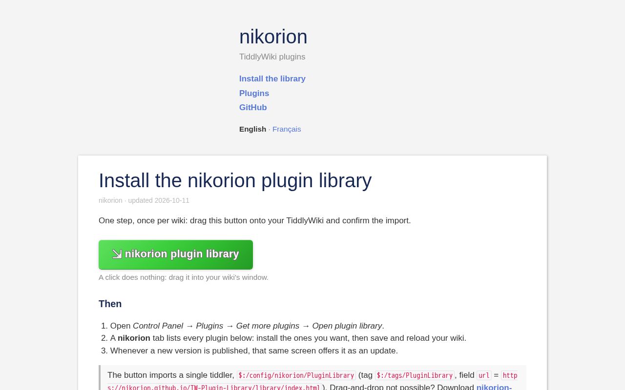 Preview of TW Plugin Library