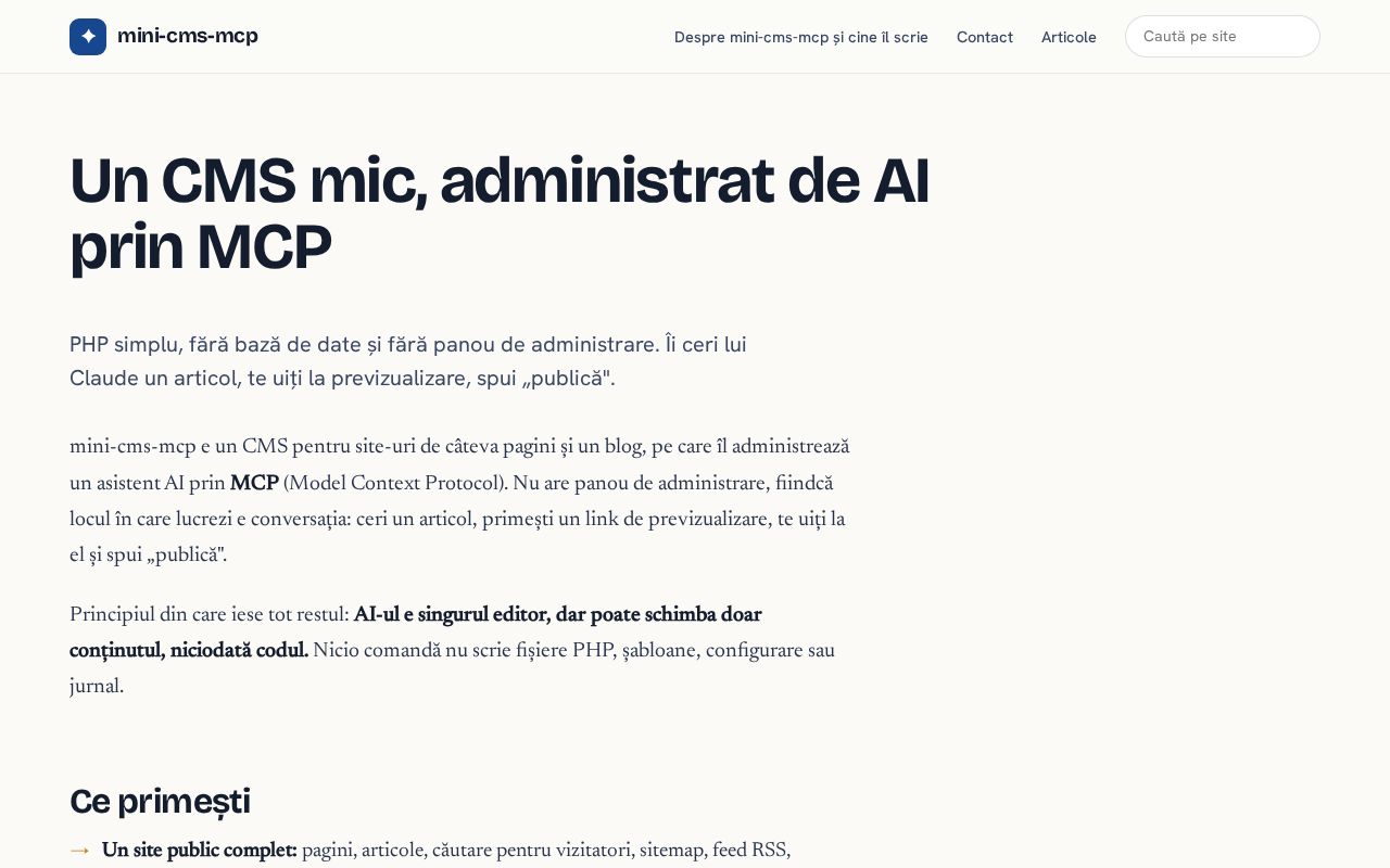 Preview of Mini Cms Mcp