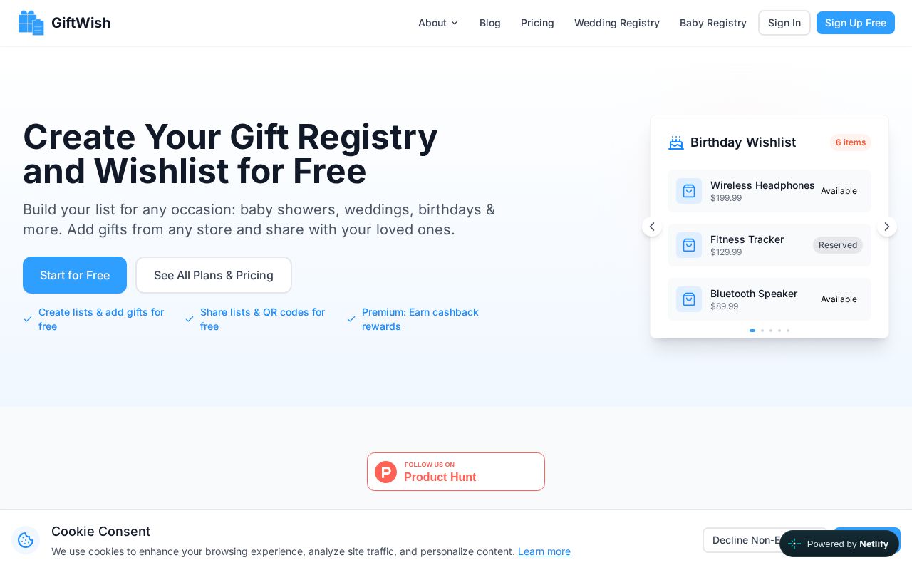Preview of GiftWish App