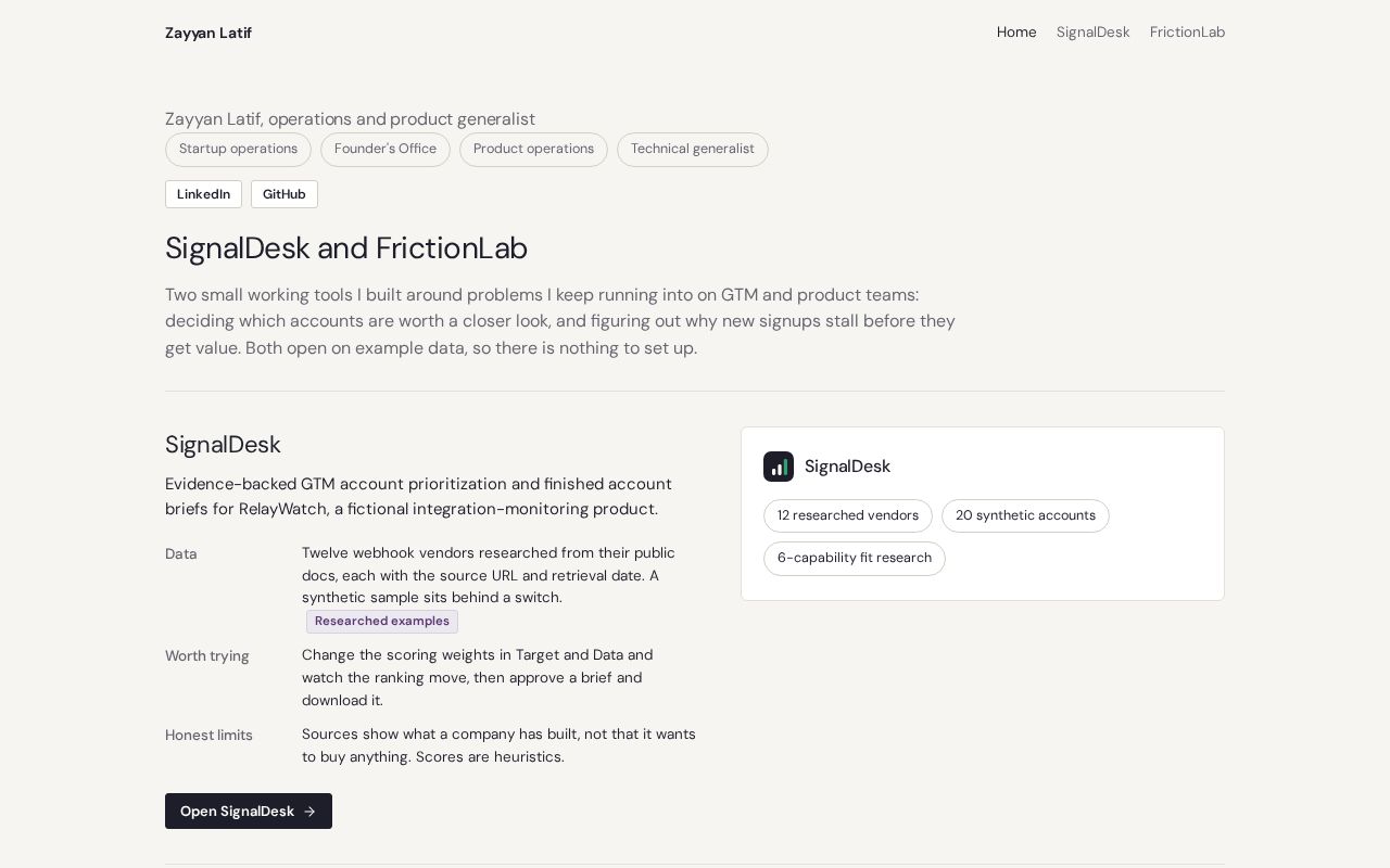 Preview of Signaldesk Frictionlab