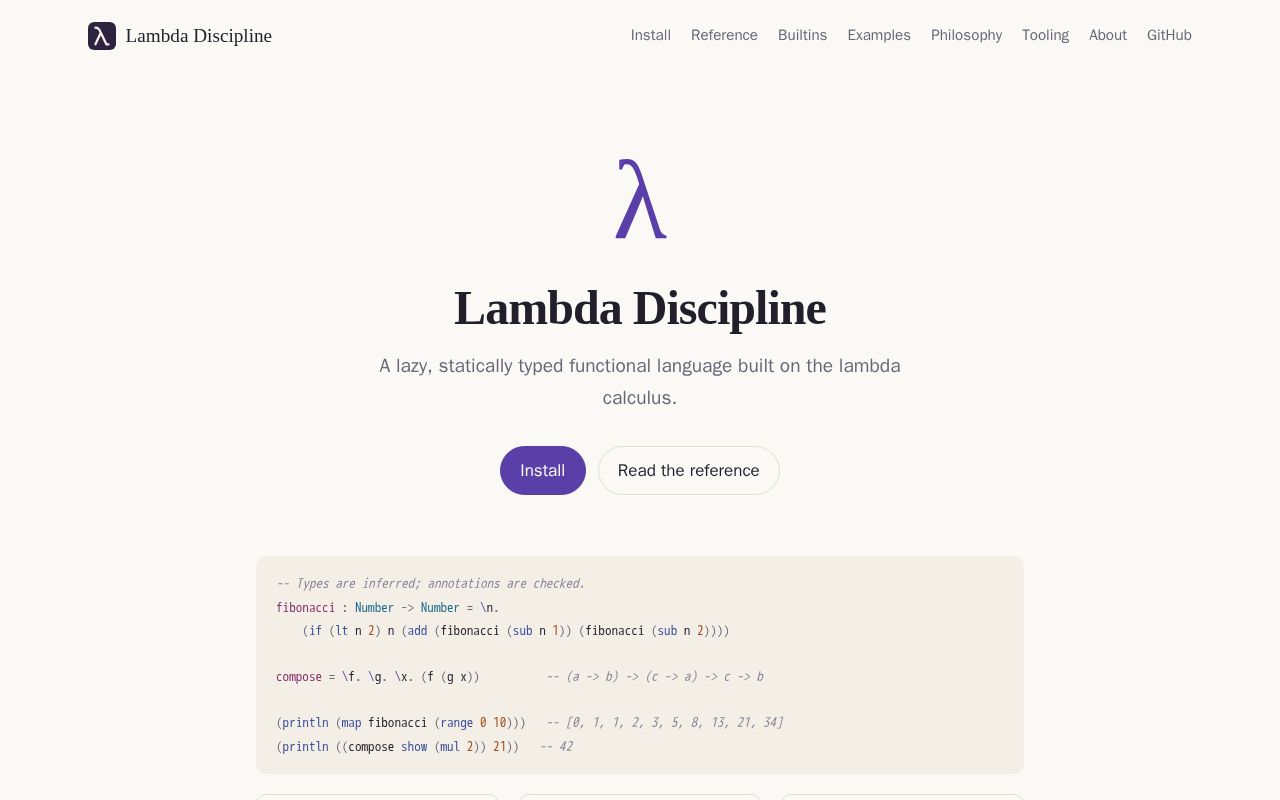 Preview of Lambda Discipline