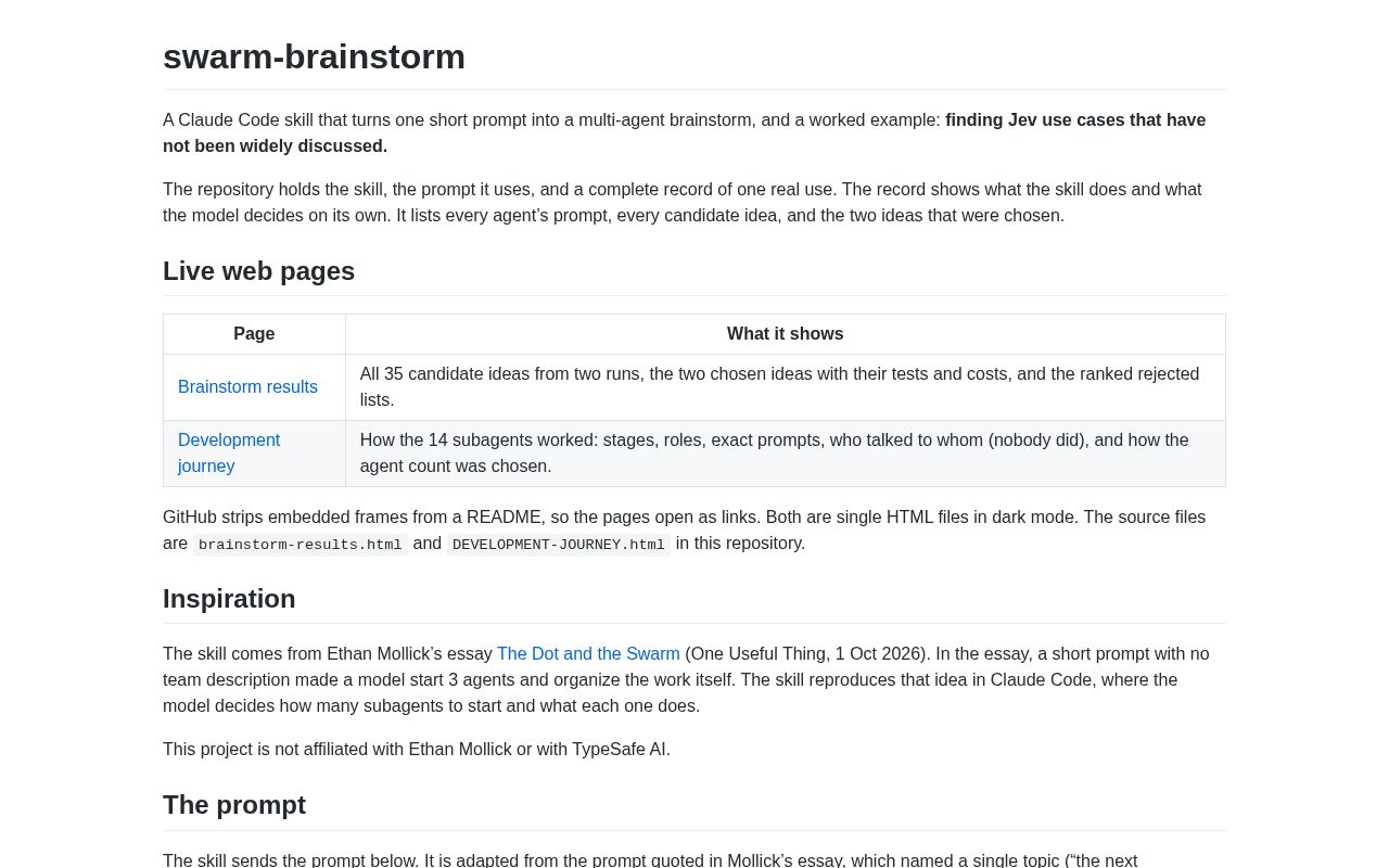 Preview of Swarm Brainstorm