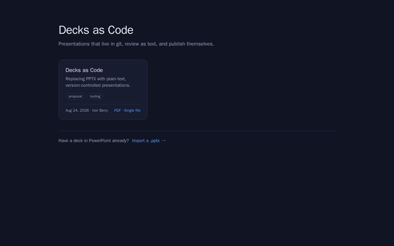 Preview of Decks as Code
