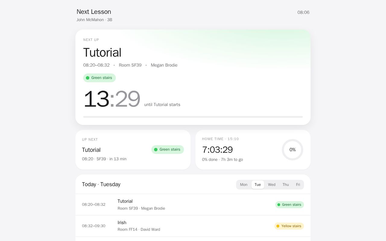 Preview of Timetable