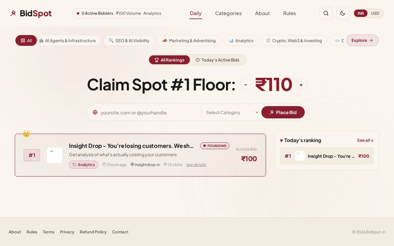 Preview of A bidding House for Website Traffic