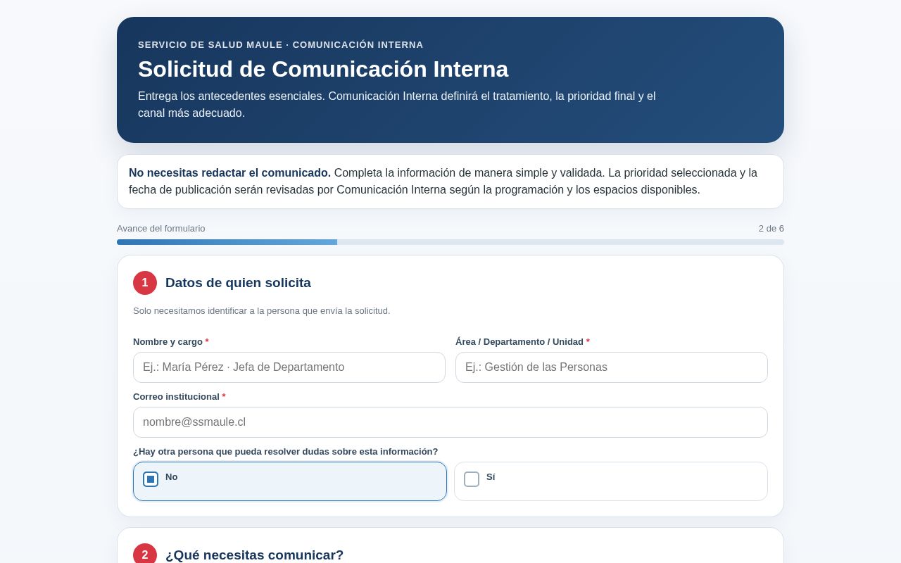 Preview of Solicitud de Comunicación Interna