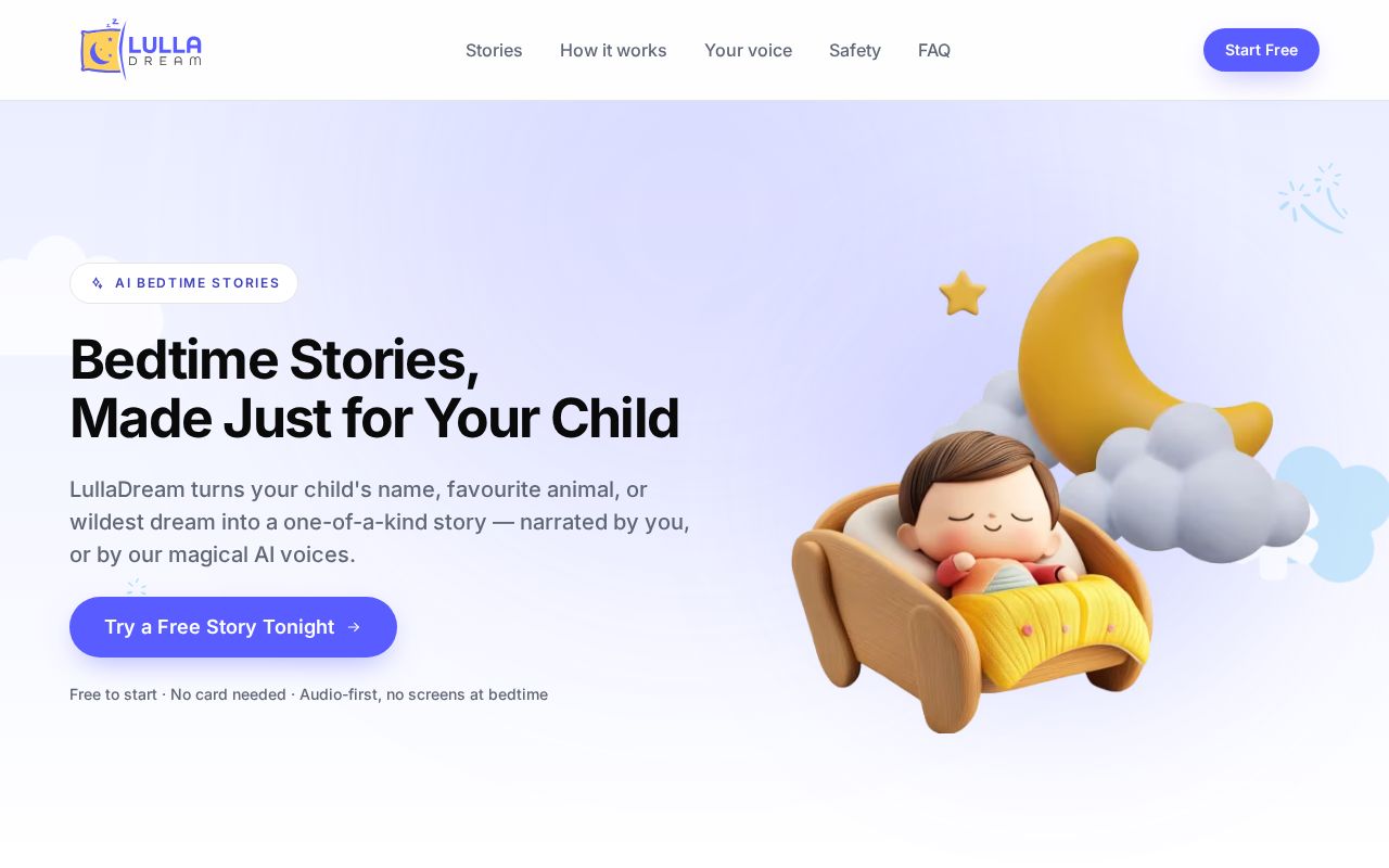 Preview of Landingpage Lulladream
