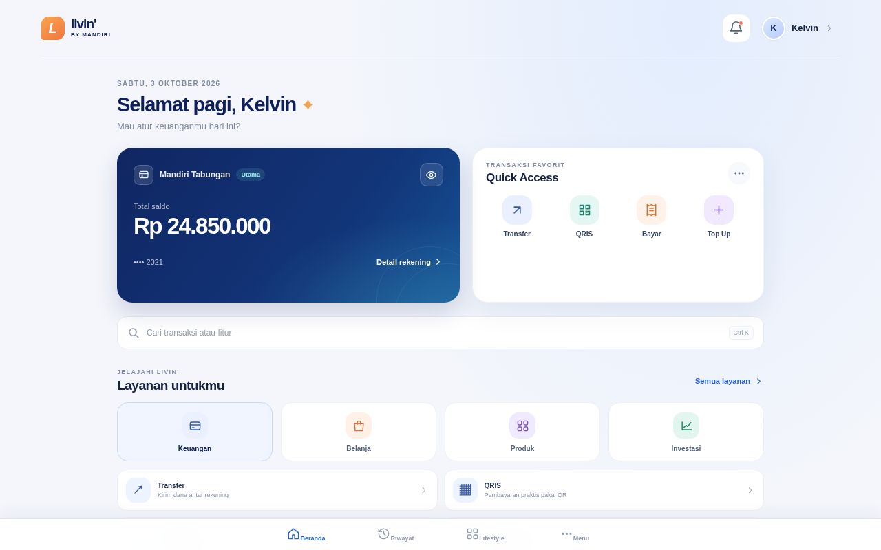 Preview of Livin Mandiri Ui