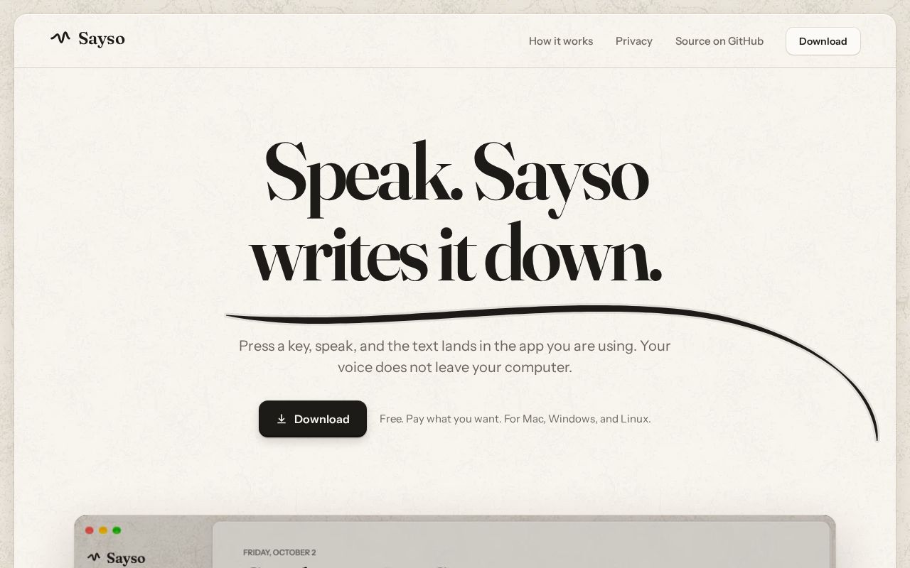 Preview of Sayso