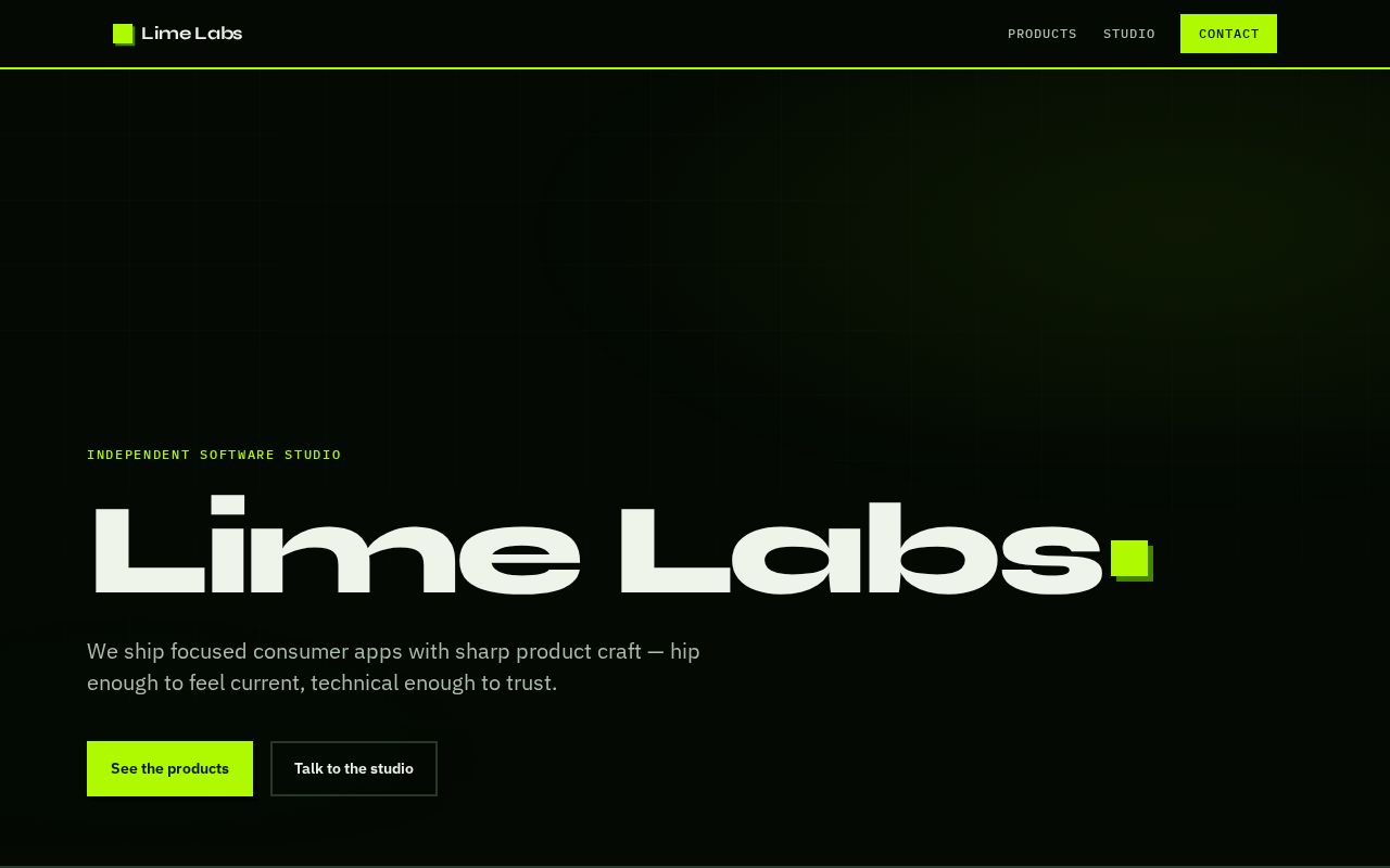 Preview of Lime Labs marketing site for limelabs.dev