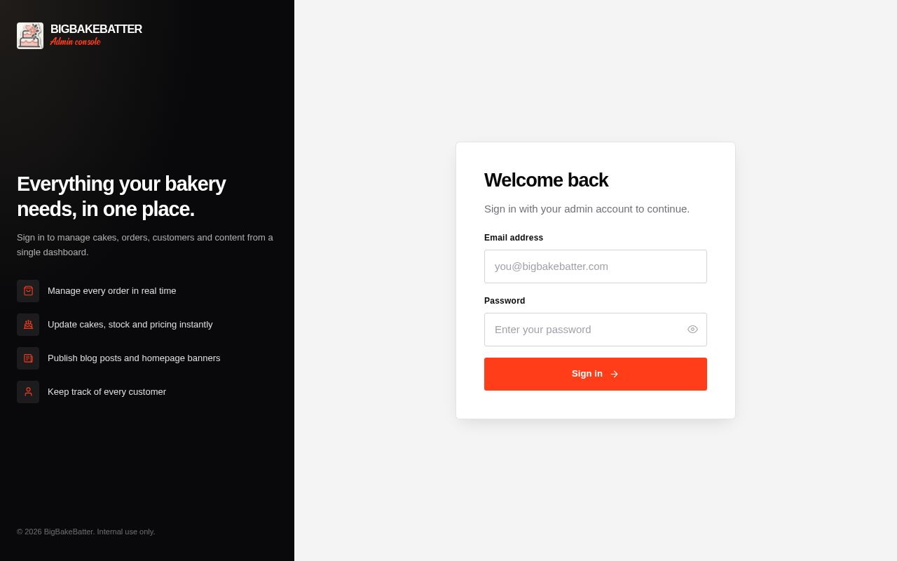 Preview of Bigbakebatter Admin