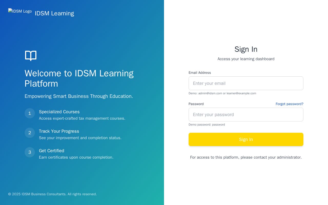 Preview of IDSM Learning Platform - One Shot Prompt