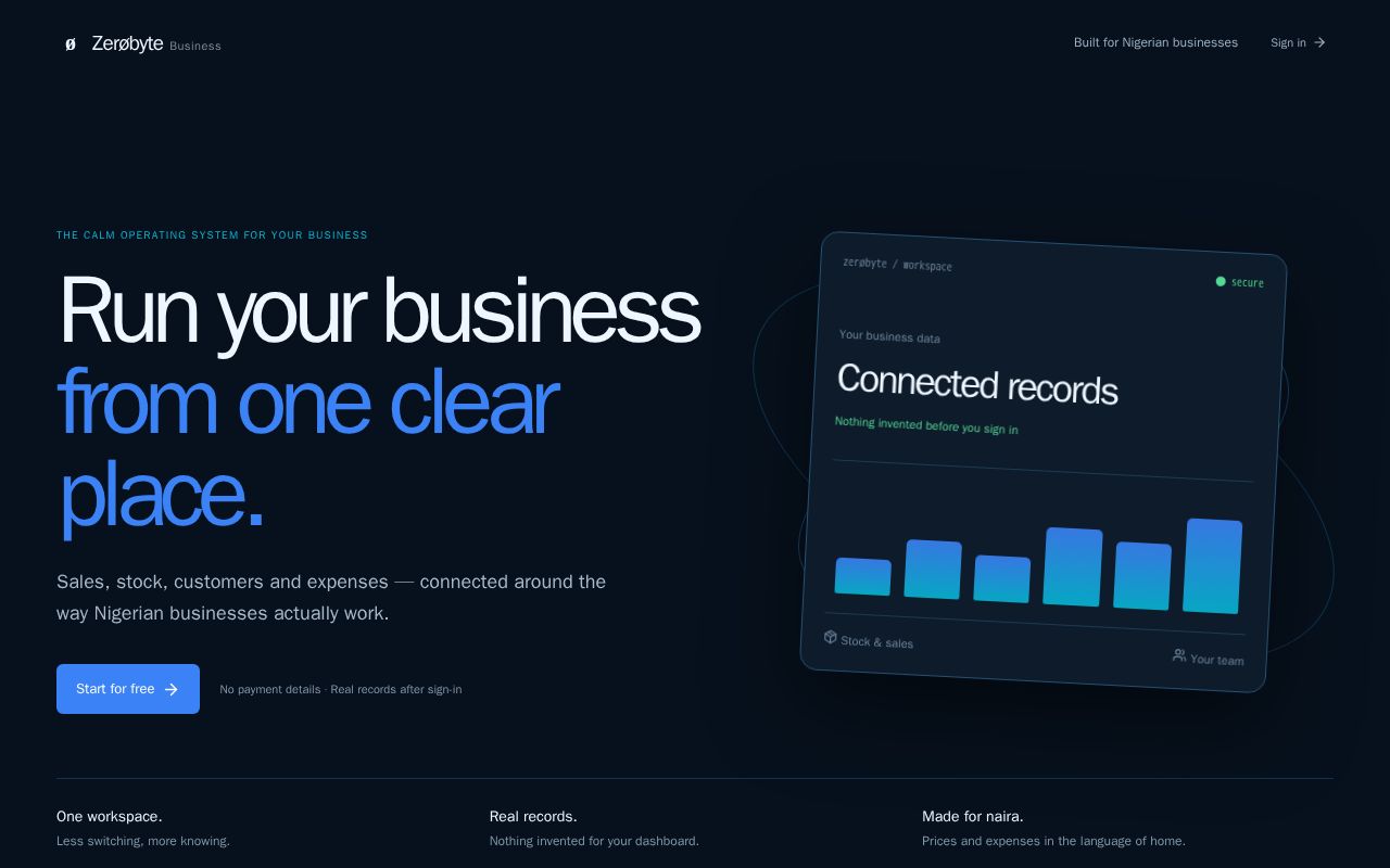 Preview of Zerobyte Business