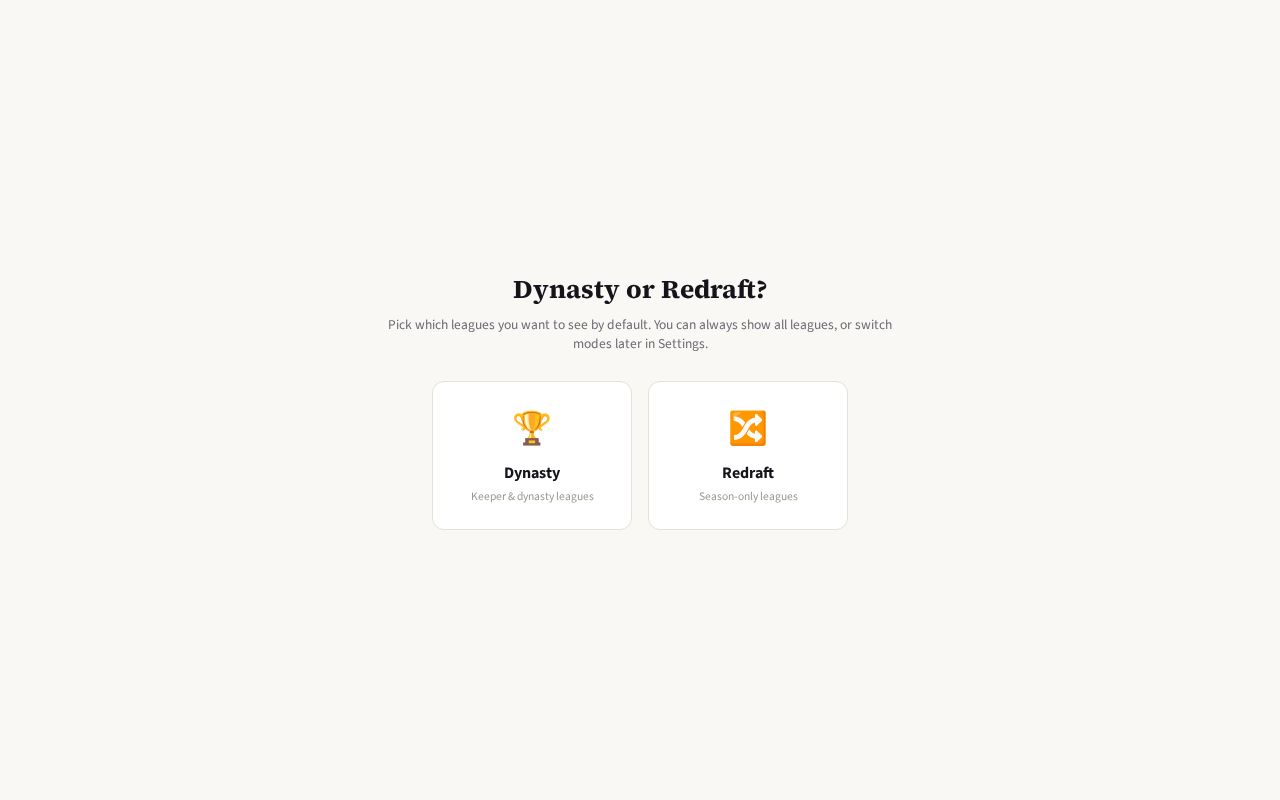 Preview of Dynasty Tool