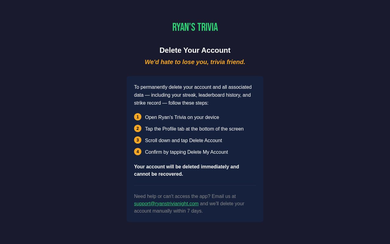 Preview of Trivia Site