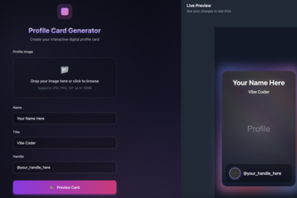 Preview of Profile Card Generator