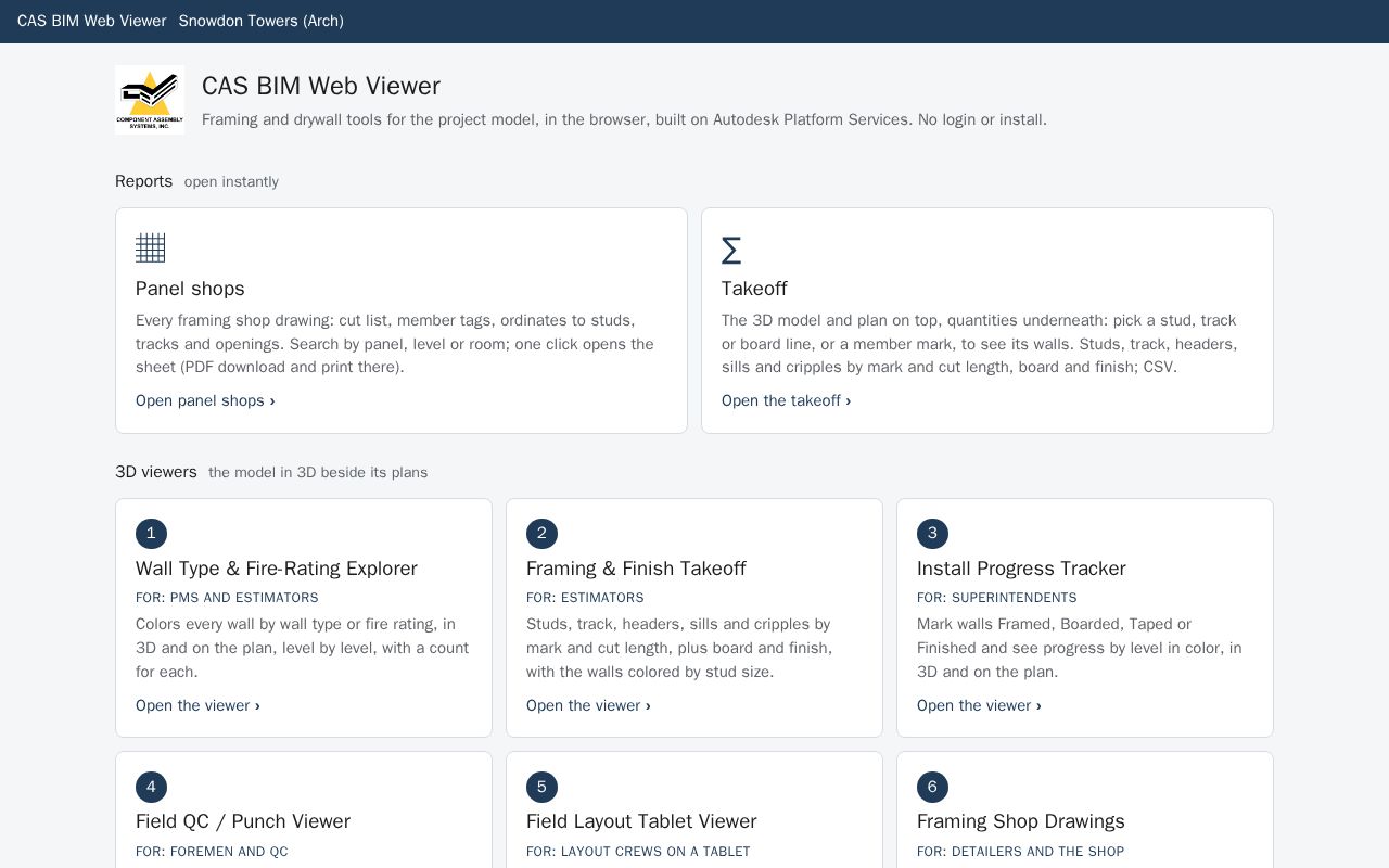 Preview of Cas Bim Web Viewer