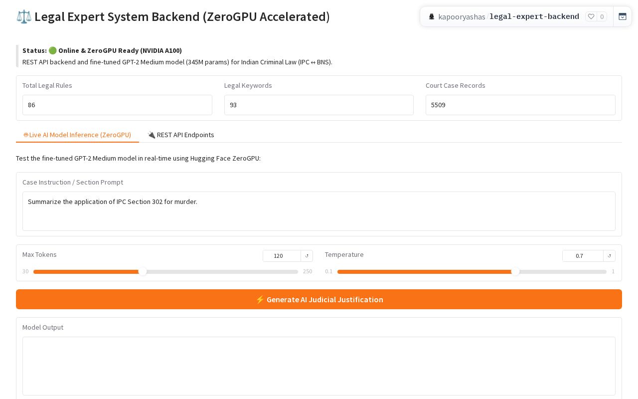 Preview of Legal Expert System Backend