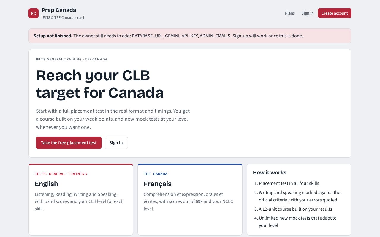 Preview of Prep Canada