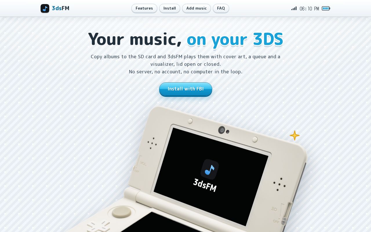 Preview of 3dsFM: your music, on your Nintendo 3DS