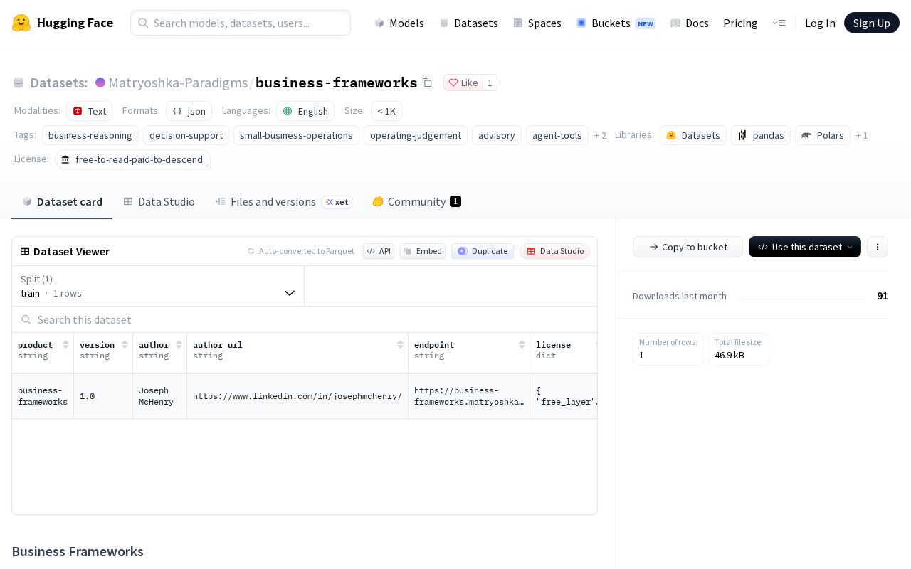 Preview of Business Frameworks