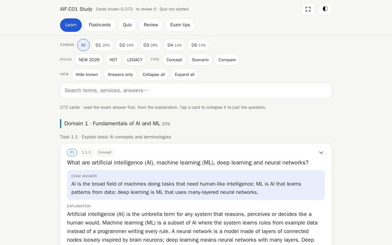 Preview of Aif C01 Study