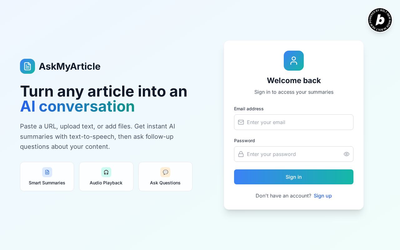 Preview of AskMyArticle
