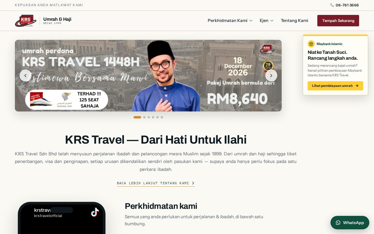 Preview of website baru krs travel