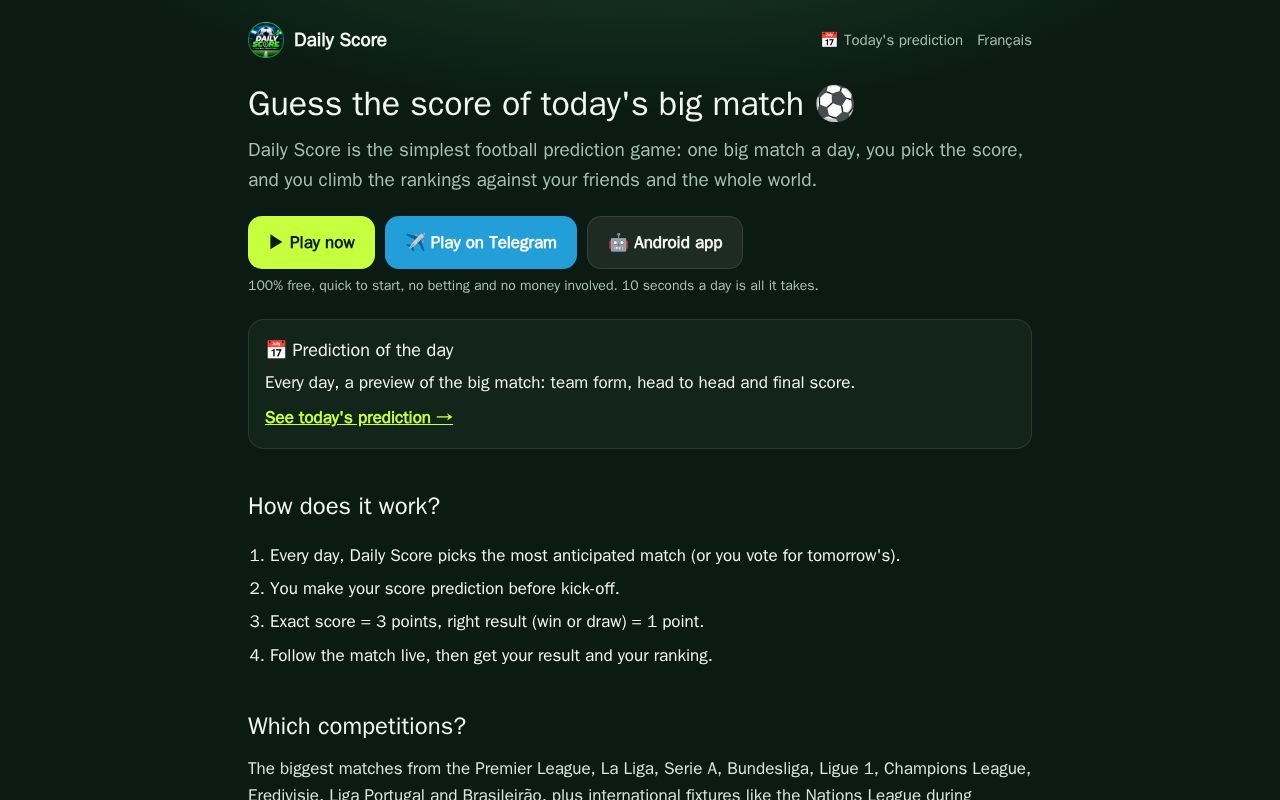 Preview of Dailyscoreapp