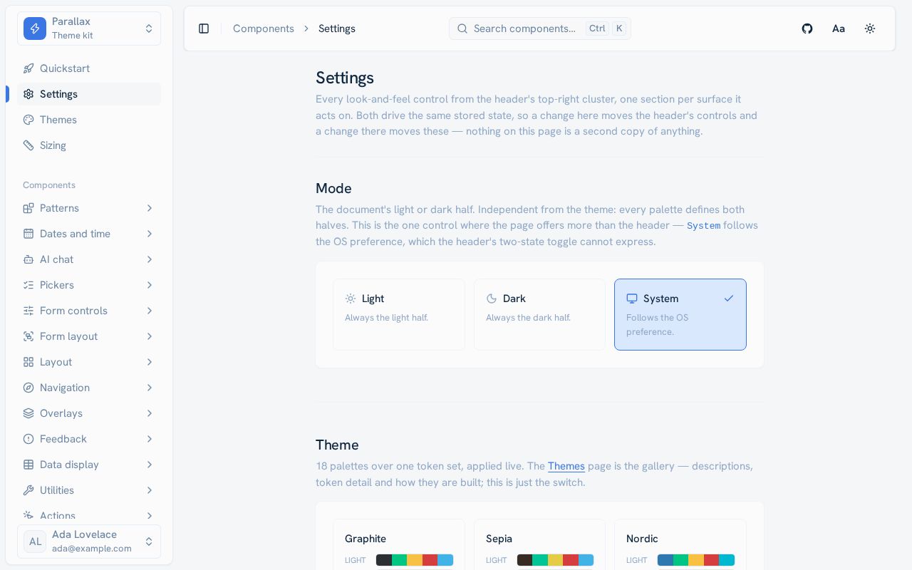 Preview of Svelte Theme Parallax
